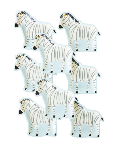 Safari Zebra Shaped Paper Plates - 8pk