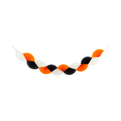 Orange Black and Cream Double Bunting Tissue Banner