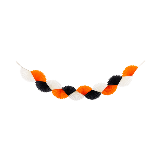 Orange Black and Cream Double Bunting Tissue Banner