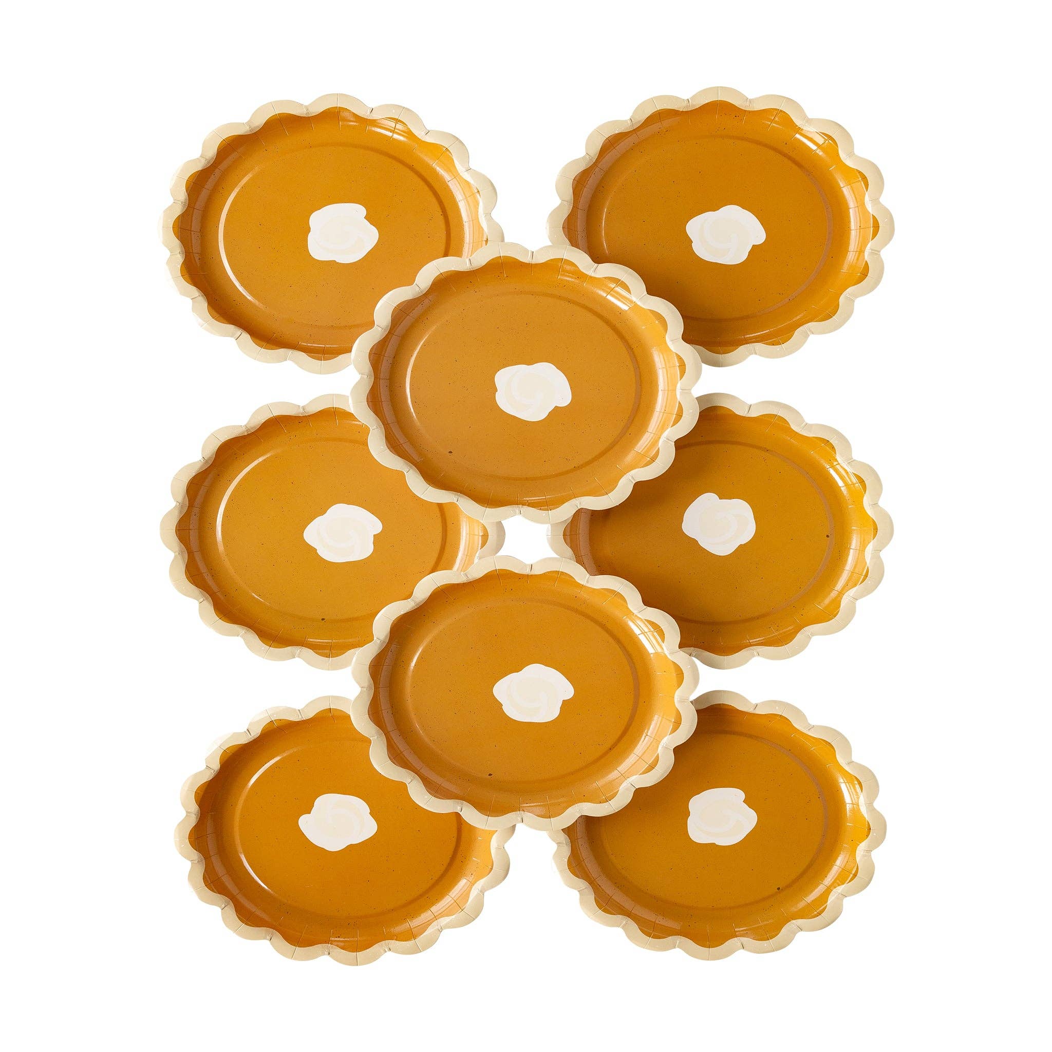 Thanksgiving Pumpkin Pie 8" Dessert Paper Plates - 8pk