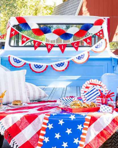 Blue & White Striped Star Paper Plates - 8pk