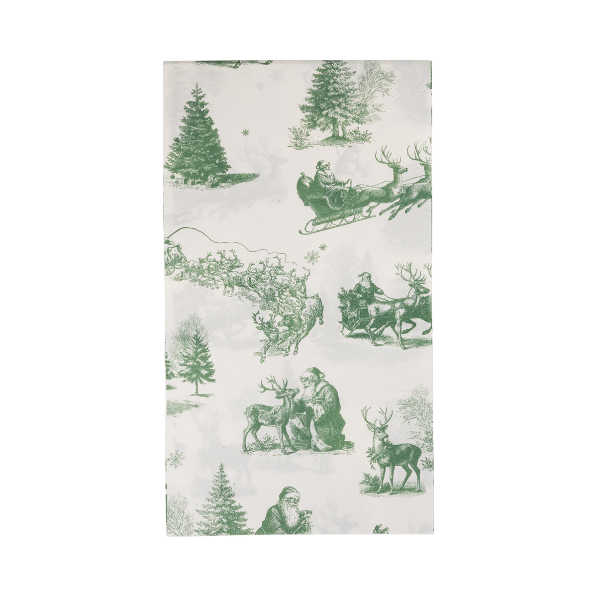 Green Christmas Toile Paper Dinner Napkins - 24pk
