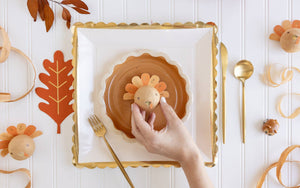 Thanksgiving Pumpkin Pie 8" Dessert Paper Plates - 8pk