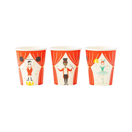 Circus Carnival Party Cups - 8pk