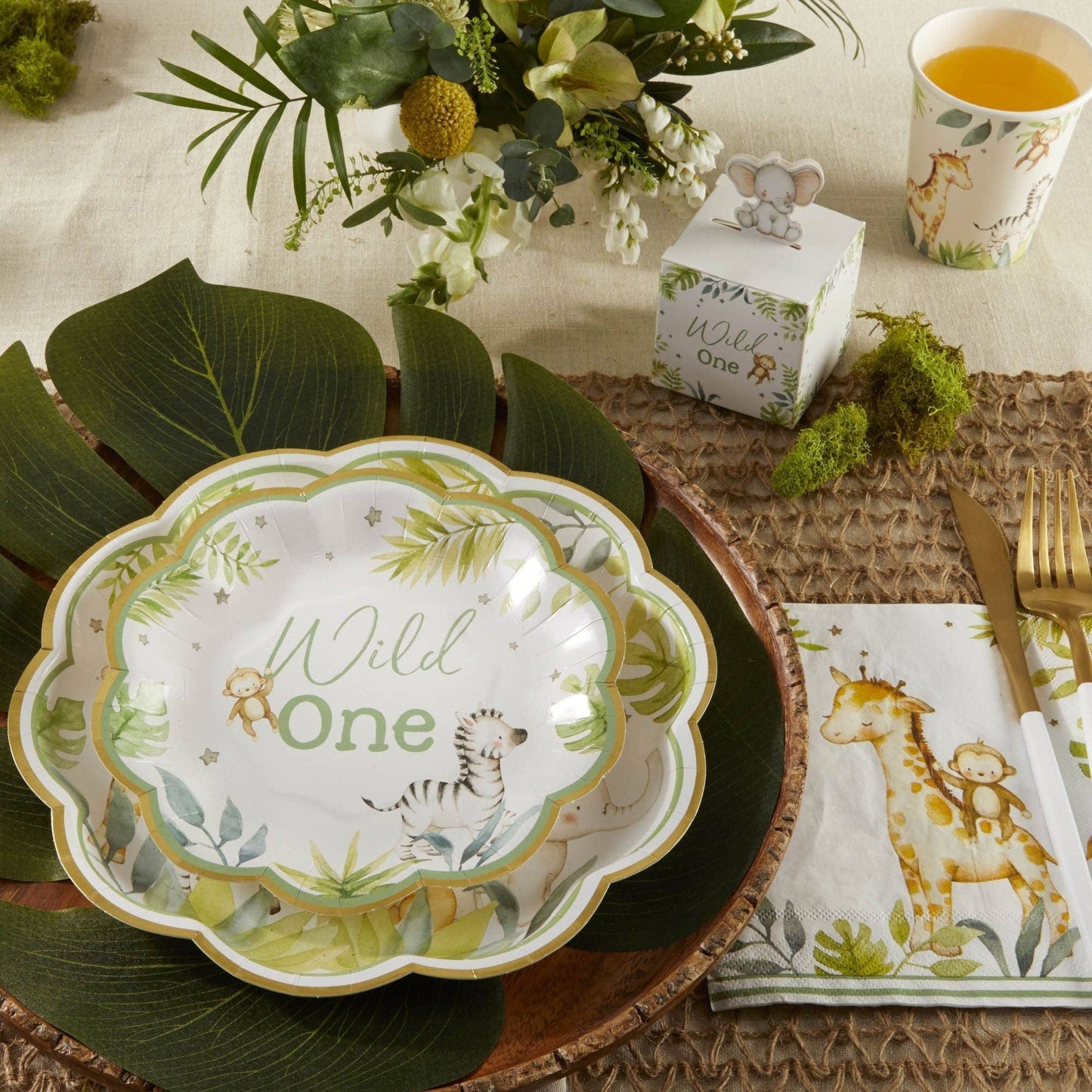 Safari Wild One Small Paper Party Plates - 16pk