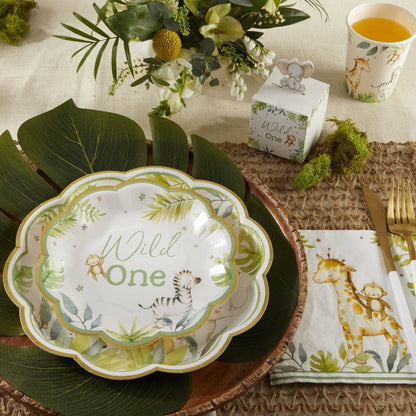 Safari Wild One Small Paper Party Plates - 16pk
