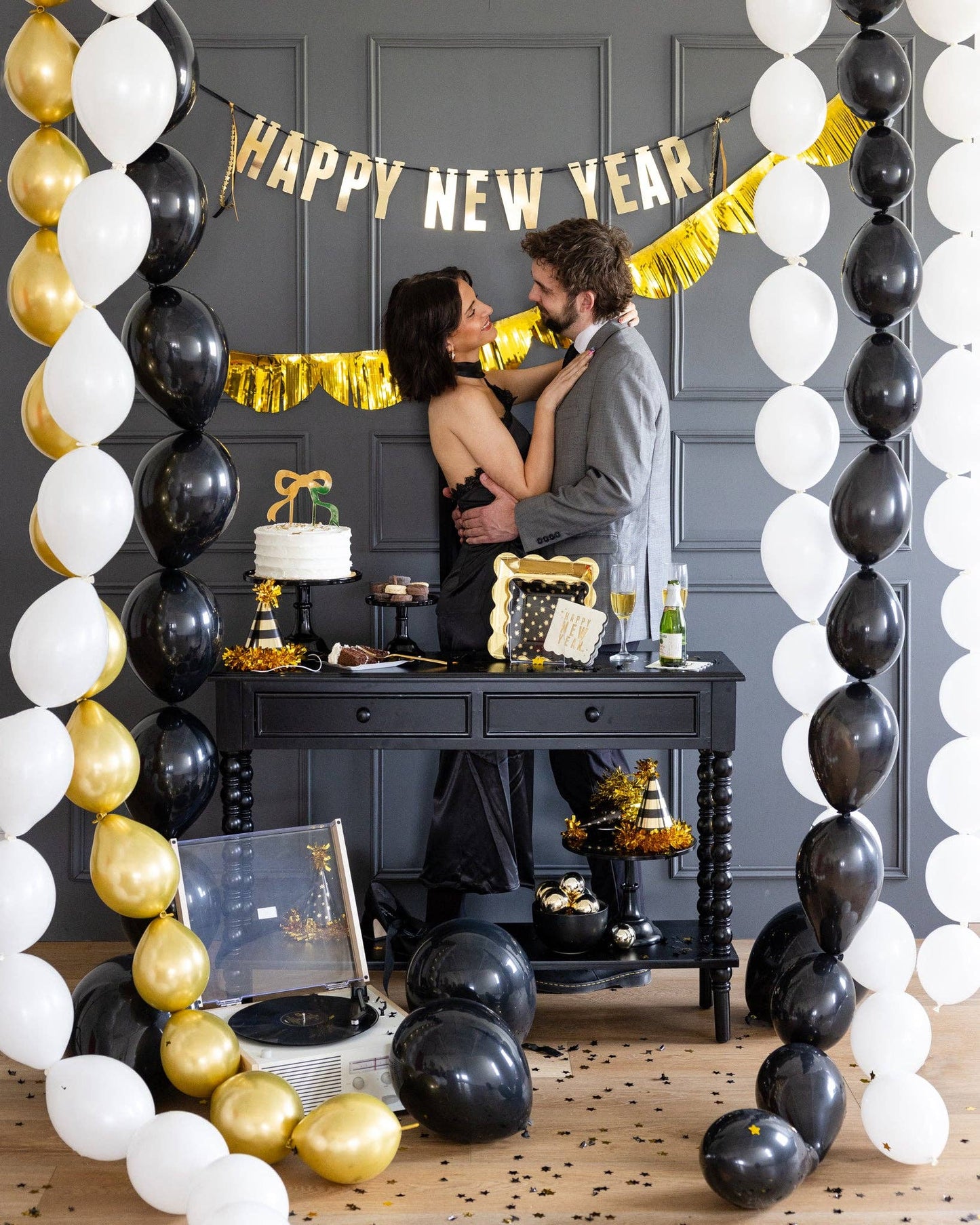 Happy New Year Gold Banner Set