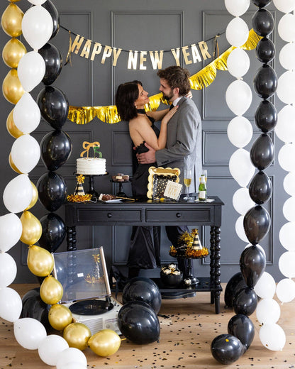 Happy New Year Gold Banner Set