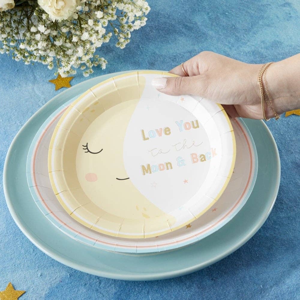 Love You to the Moon Baby Shower Small Paper Plates - 16pk