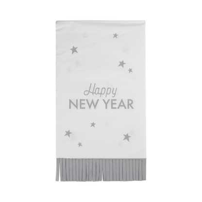 Happy New Year Fringed Dinner Napkins - 24pk