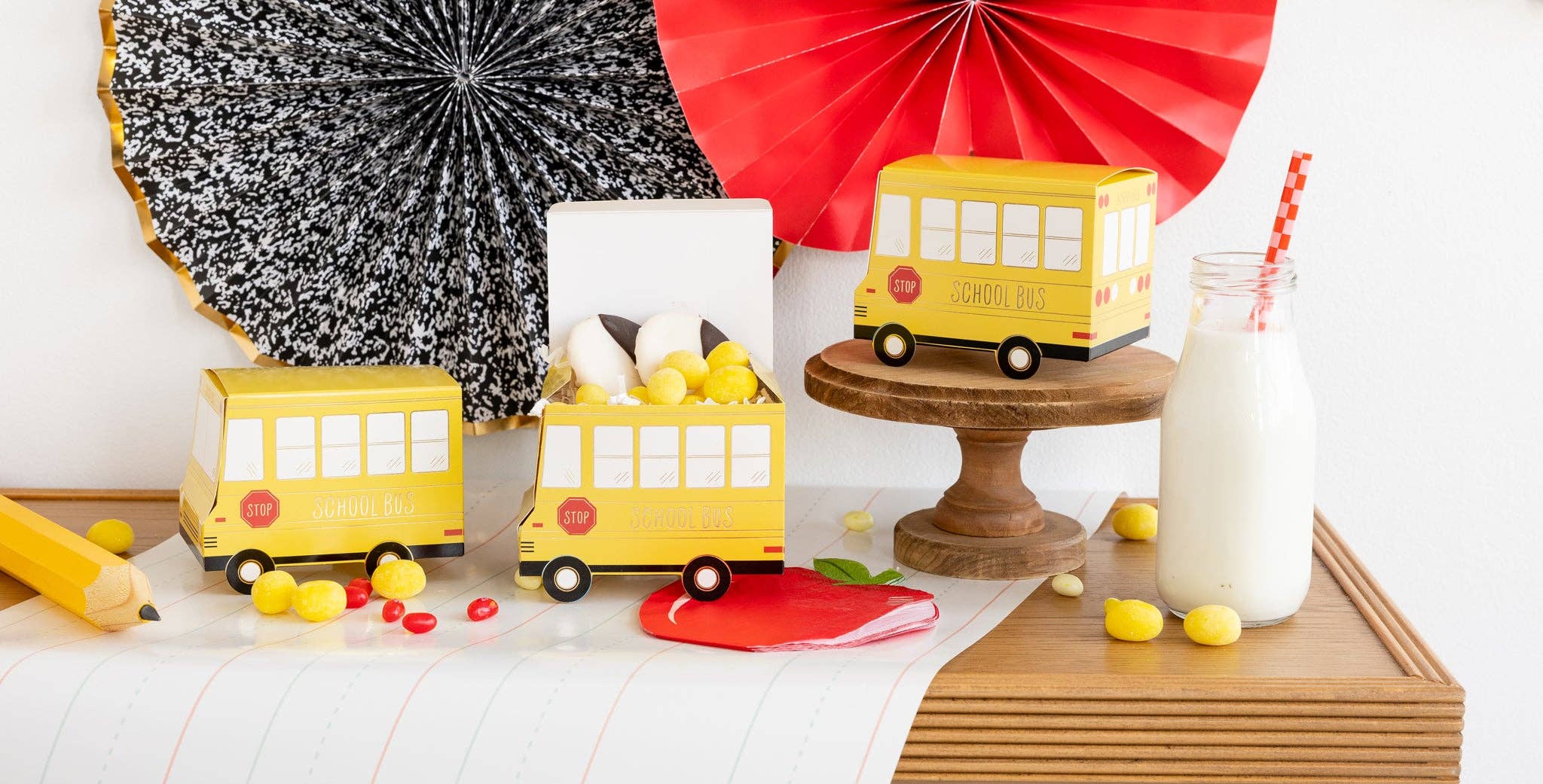 School Bus Party Favor Treat Boxes - 8pk