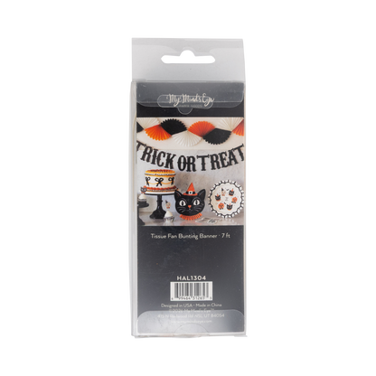 Orange Black and Cream Double Bunting Tissue Banner