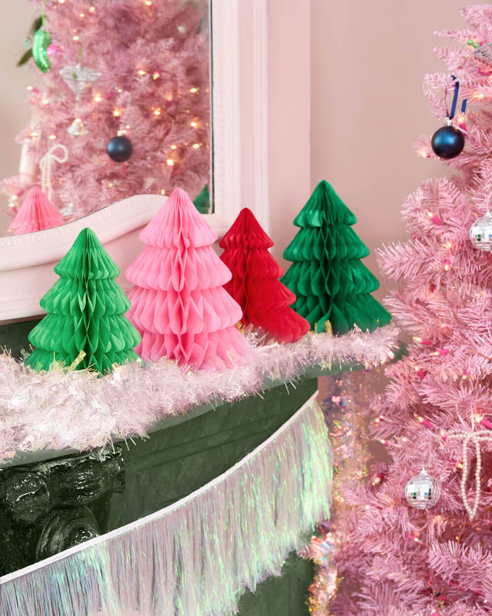 Assorted Honeycomb Christmas Tree Set - 4pk
