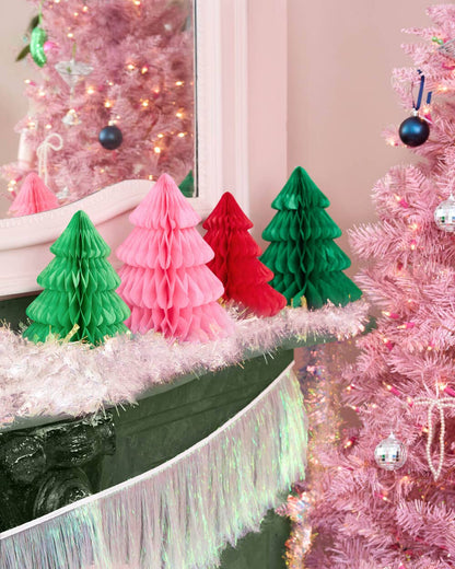 Assorted Honeycomb Christmas Tree Set - 4pk