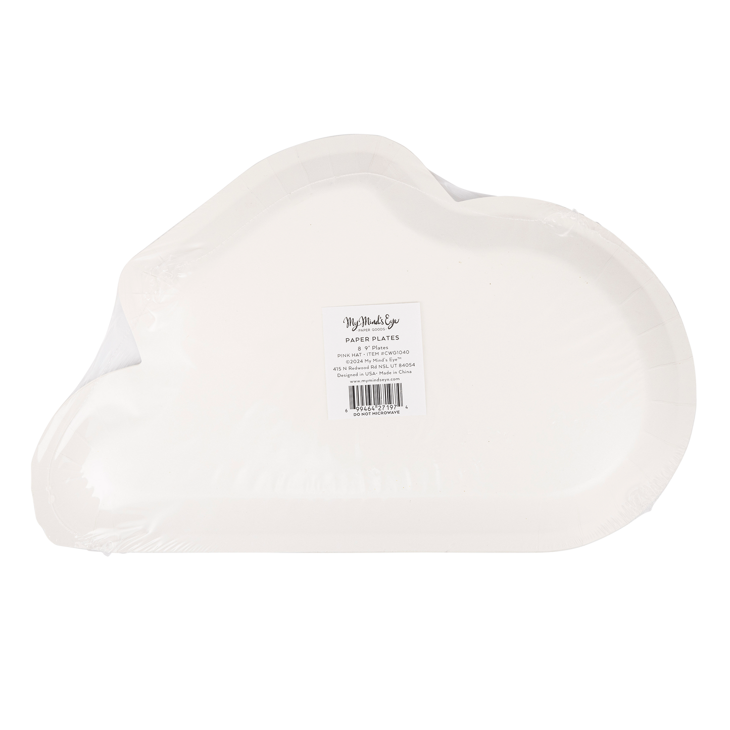 Pink Cowgirl Hat Shaped Paper Plates - 8pk