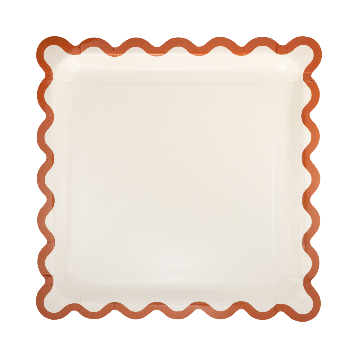 Rust Ric Rac Large 10" Square Paper Plates - 8pk