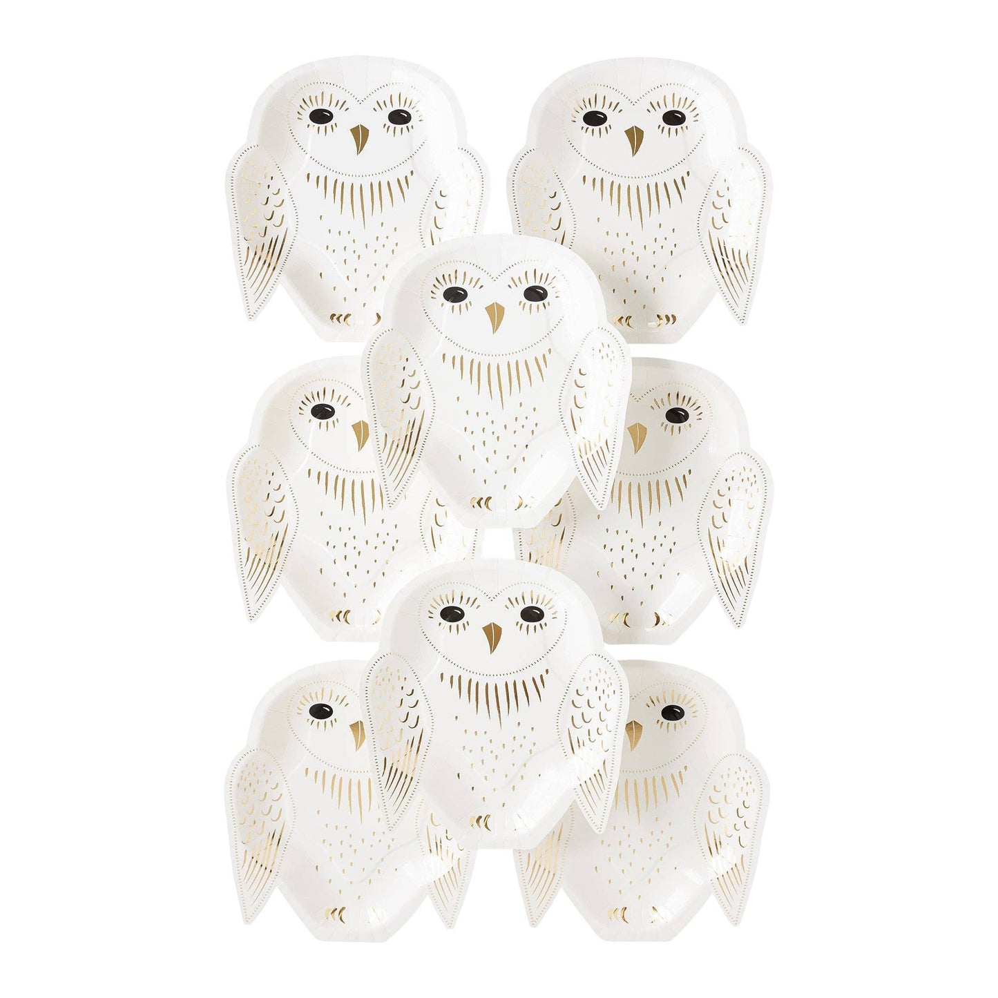 Spellbound White Owl Shaped Paper Plates - 8pk