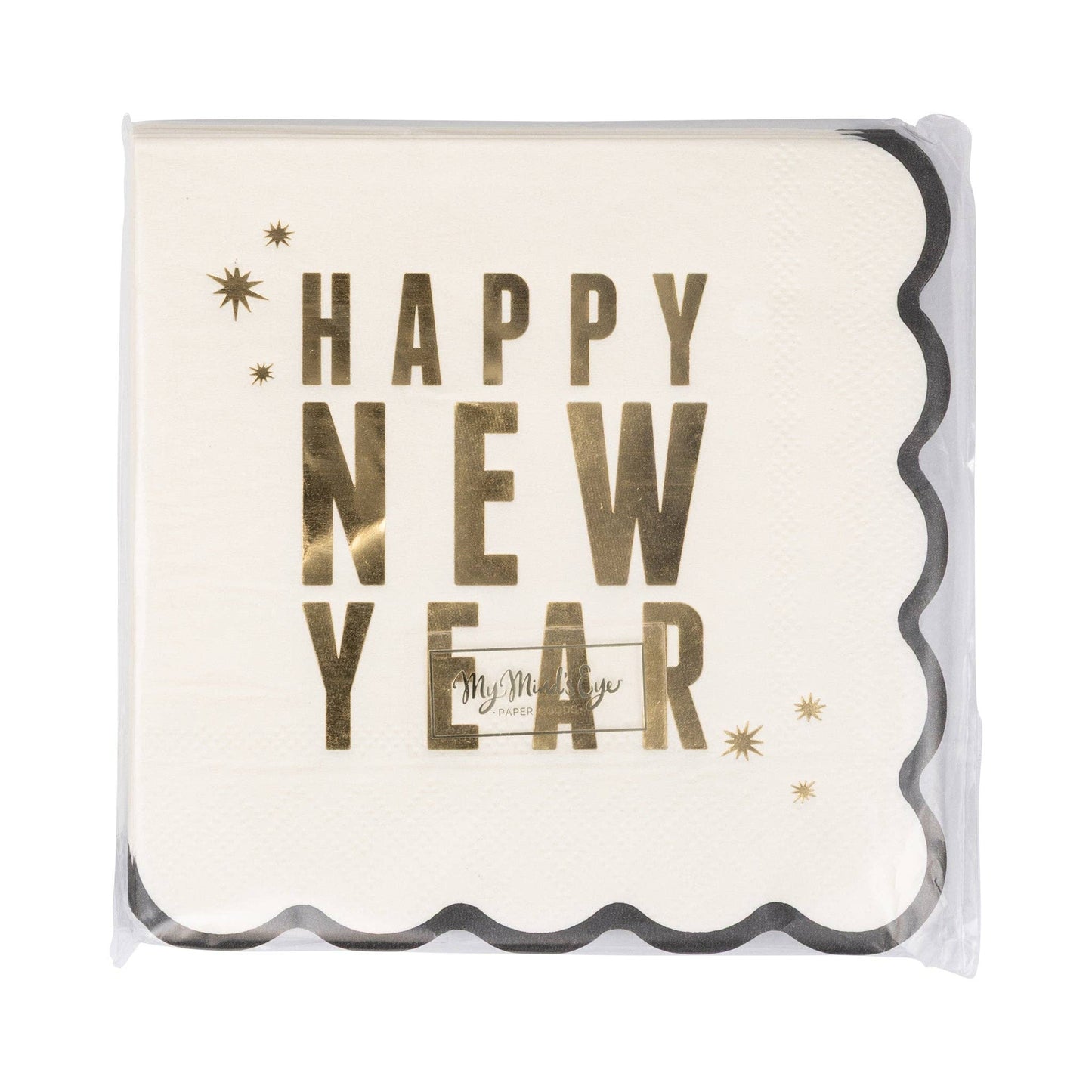 Happy New Year Scalloped Cocktail Napkins - 18pk