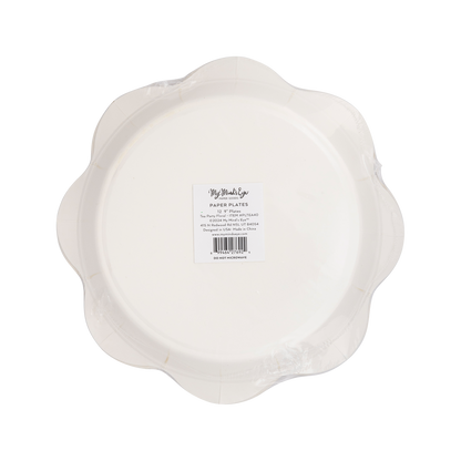 Tea Party Floral Scalloped Round Paper Plates - 8pk