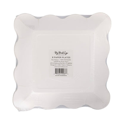 Black & Gold Star Pattern Small Paper Plates - 8pk