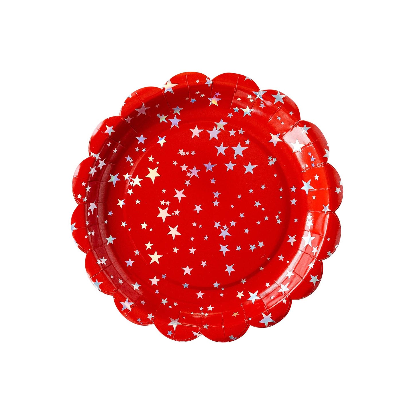 Red & Blue Assorted Scalloped Plate Set - 8pk
