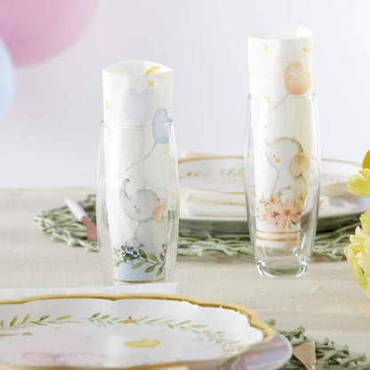 Blue Elephant Baby Shower Paper Lunch Napkins - 30pk