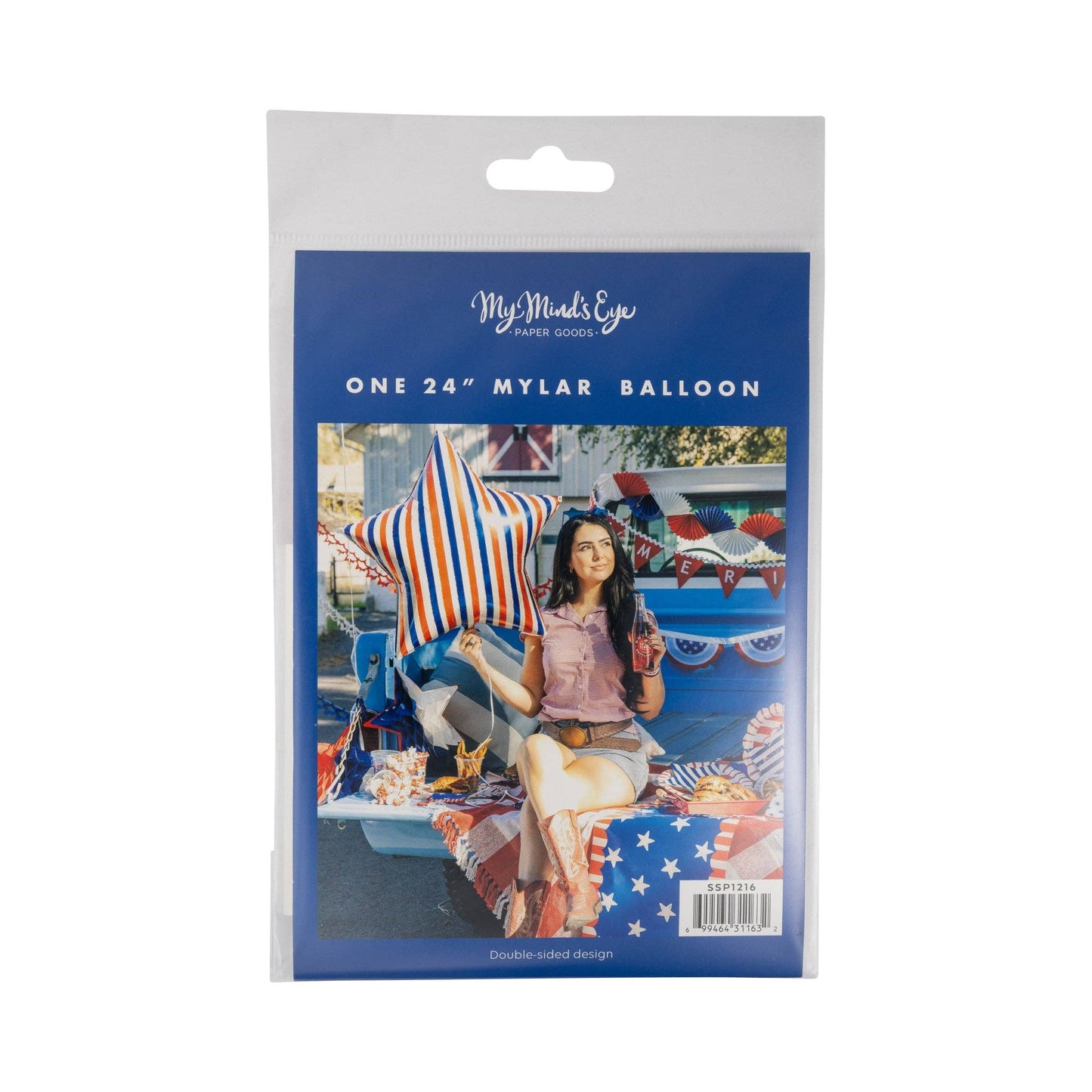 Striped Star 24" Mylar Balloon