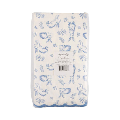 Bunny Toile Guest Towel Napkins - 24pk