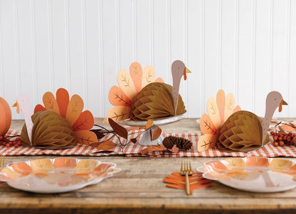 Honeycomb Turkey Thanksgiving Centerpieces - 3pk