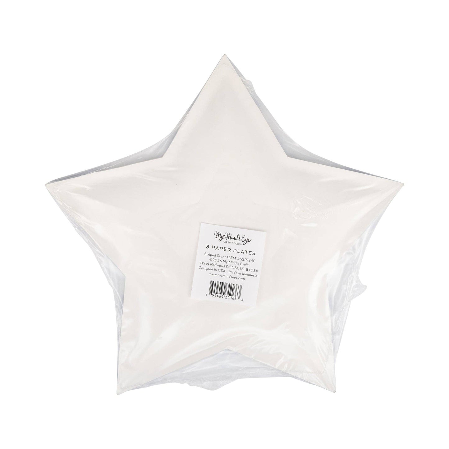 Blue & White Striped Star Paper Plates - 8pk
