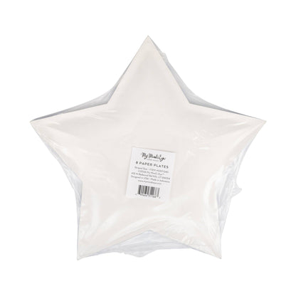 Blue & White Striped Star Paper Plates - 8pk