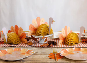 Honeycomb Turkey Thanksgiving Centerpieces - 3pk