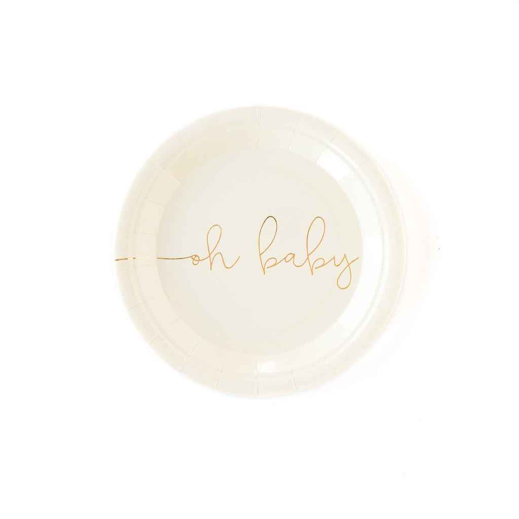 Oh Baby 7" Baby Shower Party Plates - 8pk