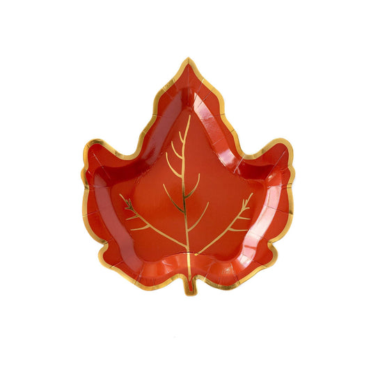 Harvest / Thanksgiving Maple Leaf Shaped 7" Plates - 8pk