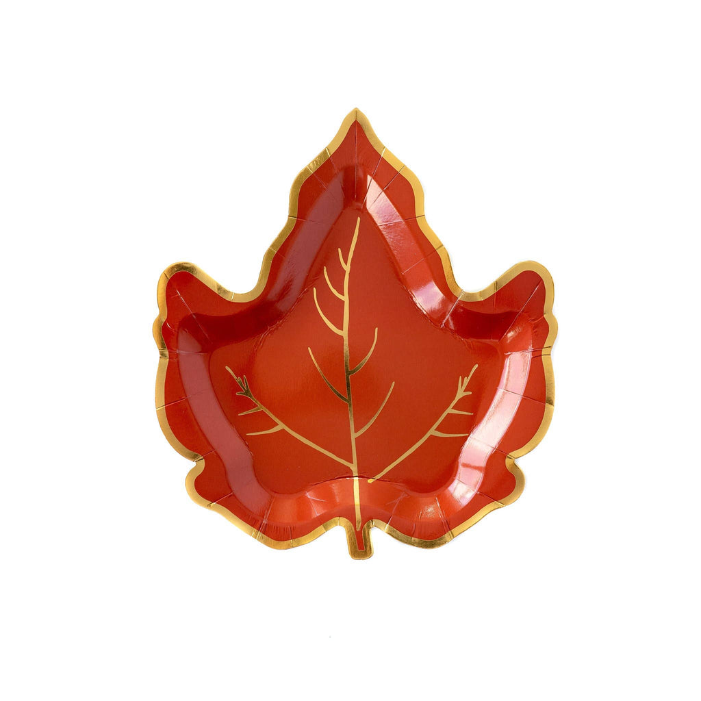 Harvest / Thanksgiving Maple Leaf Shaped 7" Plate - 8 count