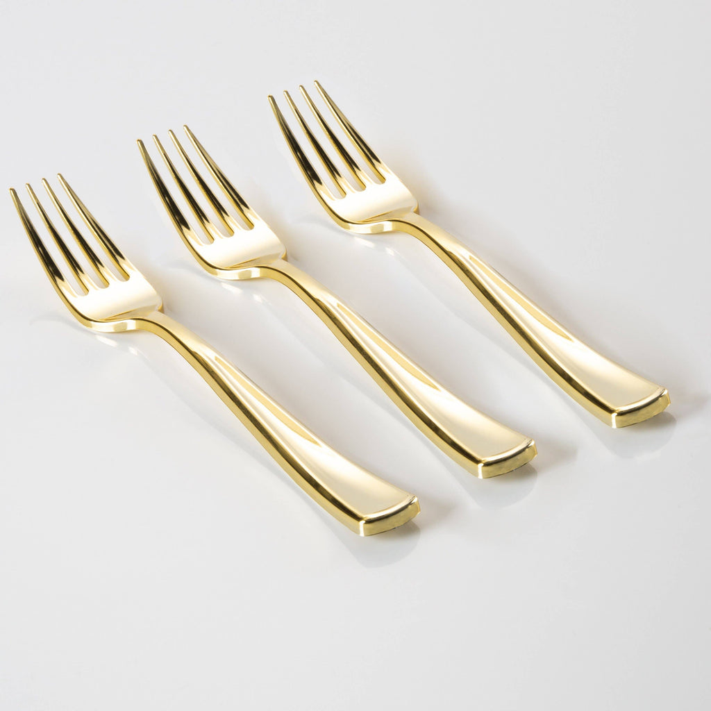 Classic Design Gold Plastic Forks | 20 Forks