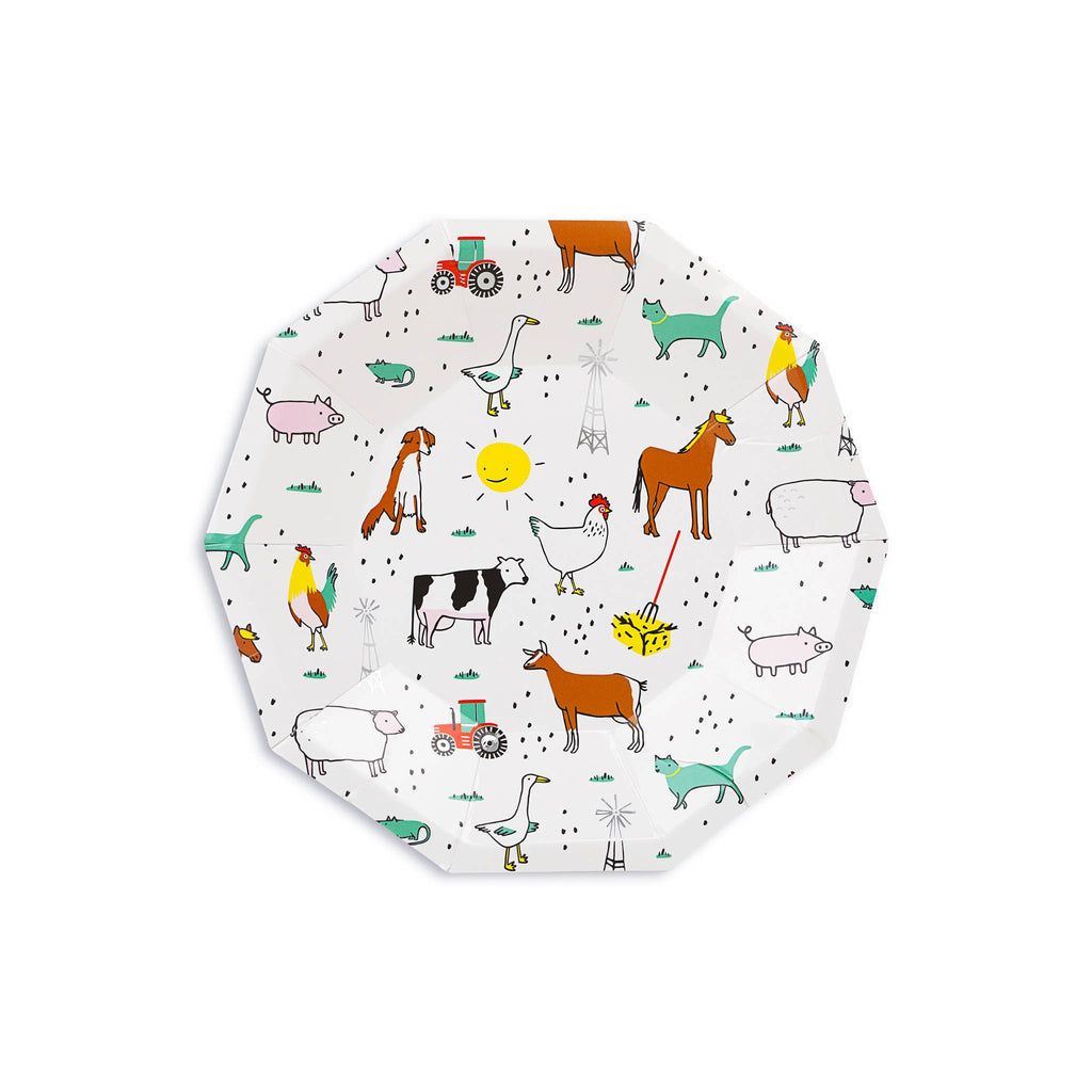 On the Farm Small Paper Party Plates - 8 pk