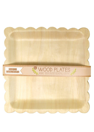 Wood Square Party Plates 8" (6 pack)