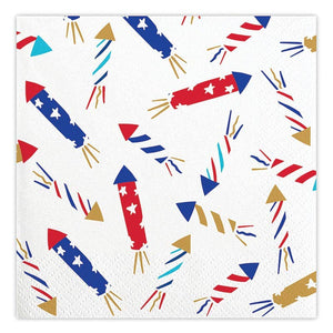 Fourth of July Firecrackers Beverage Party Napkins