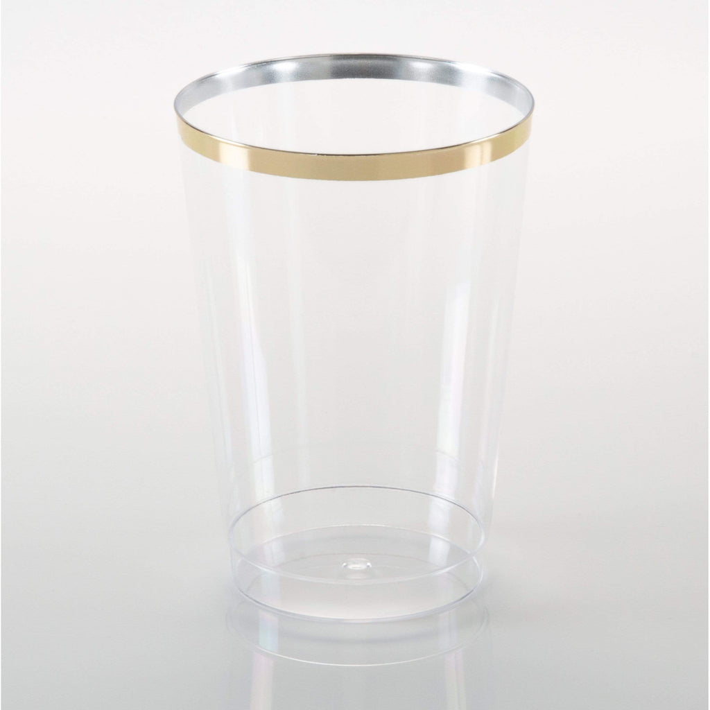 Luxe Clear Gold Plastic Tumblers | 20 Tumblers - 12 oz.
