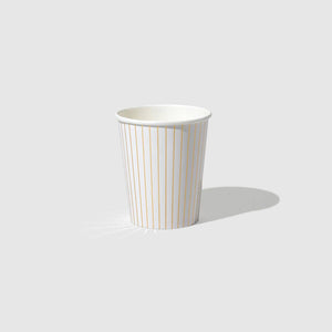 Gold Pinstripe White Paper Party Cups (10 per Pack)