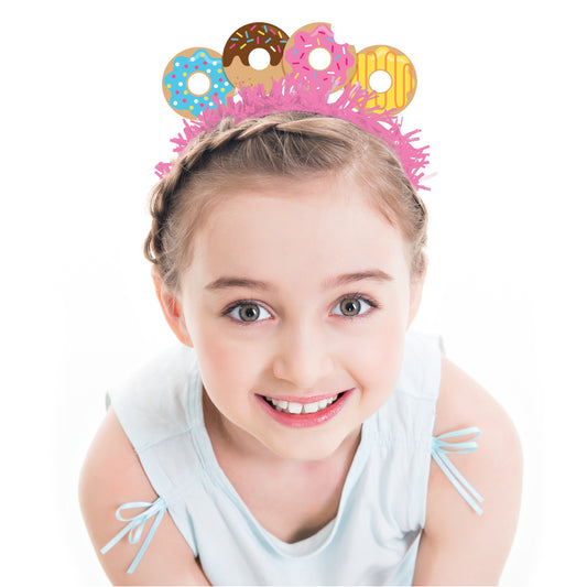 Donut Tiara Wearables with Pink Fringe - 8 pack