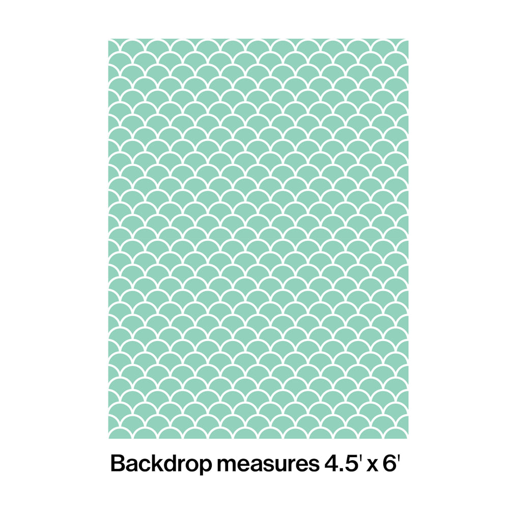 Mermaid Scale Teal Party Backdrop