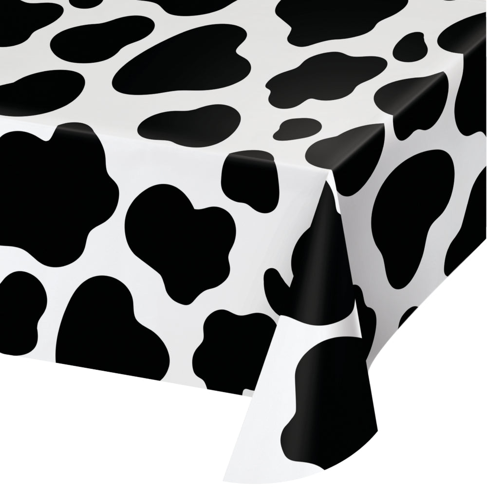 Cow Print Plastic Tablecloth Table Cover