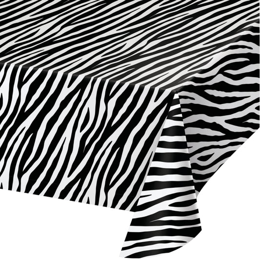 Zebra Print Plastic Tablecloth Table Cover