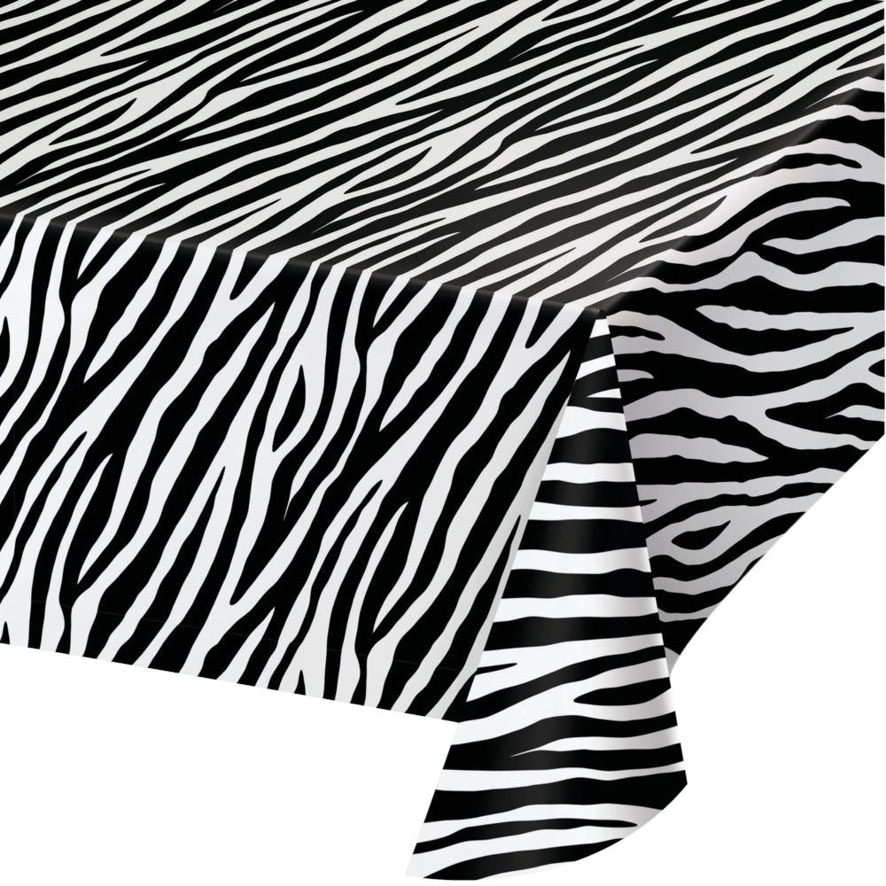 Zebra Print Plastic Tablecloth Table Cover