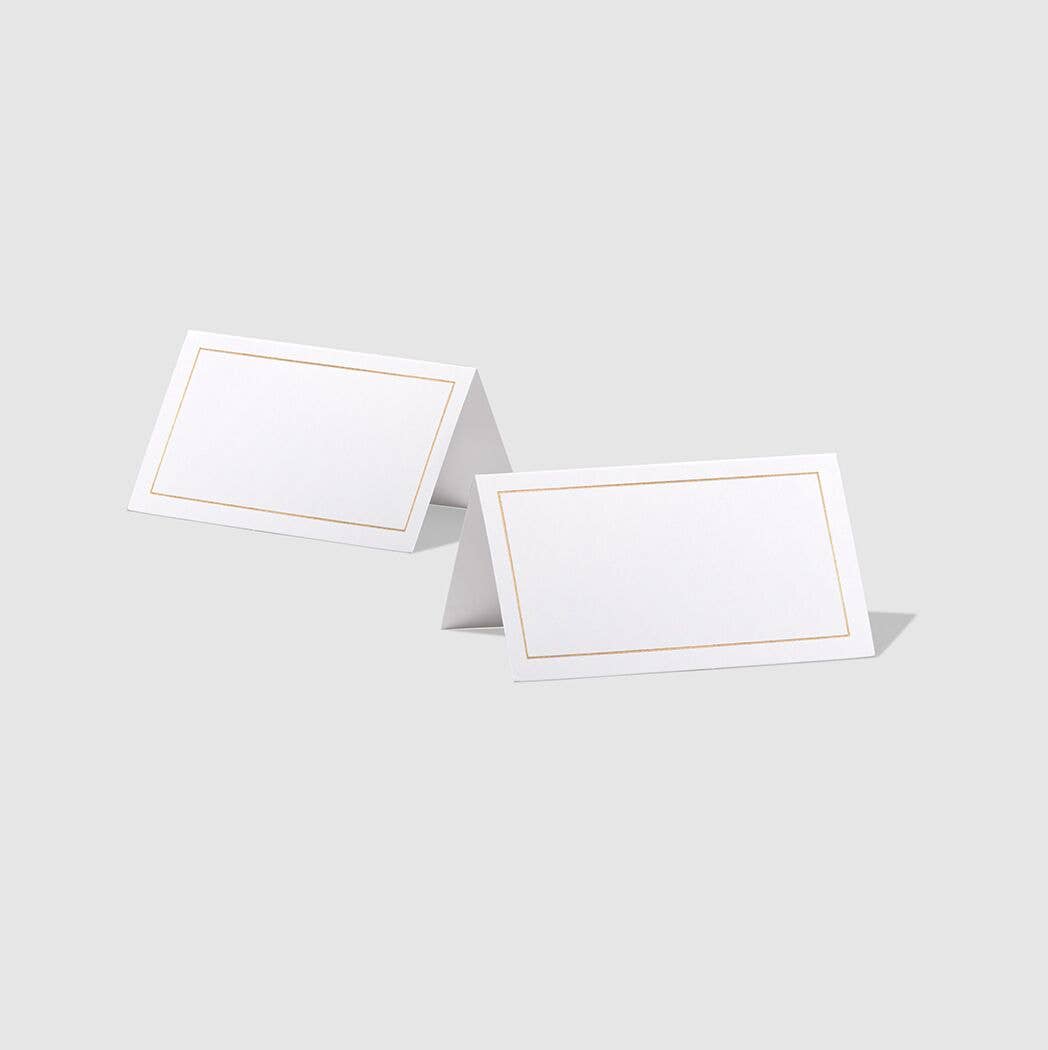 Elegant White & Gold Place Cards - 10pk