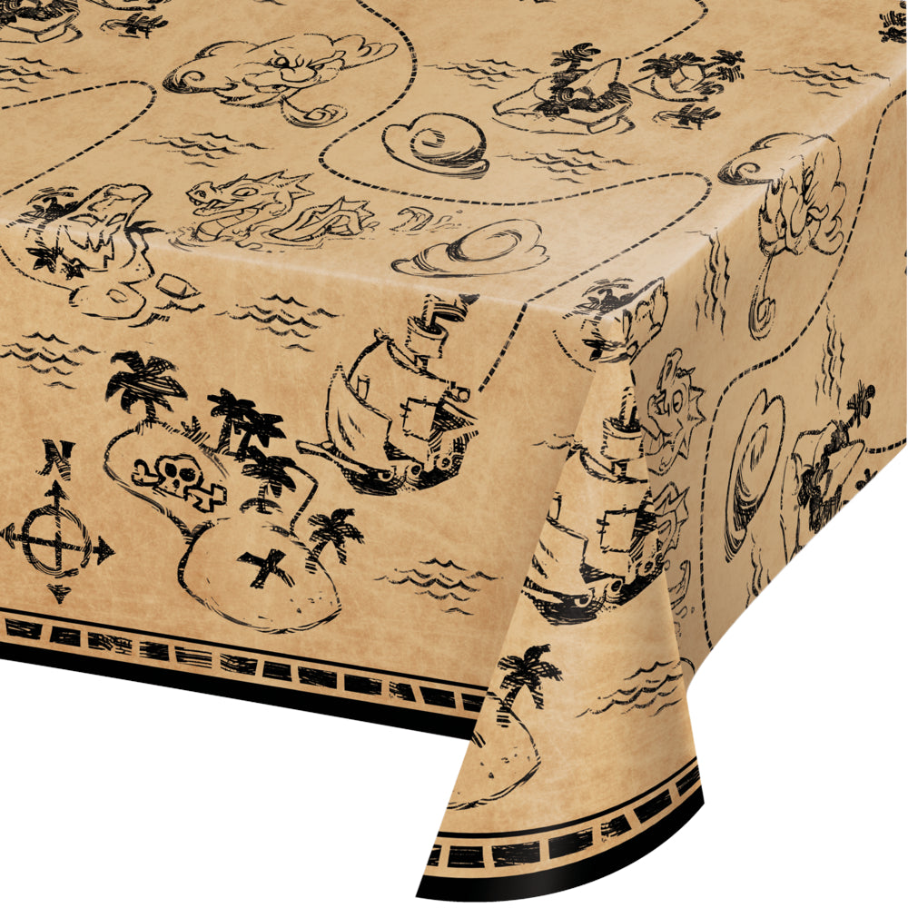 Pirate Treasure Map Print Plastic Table Cover