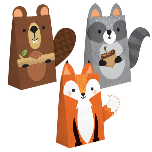 Woodland Animal Assorted Paper Treat Bags - 8pk