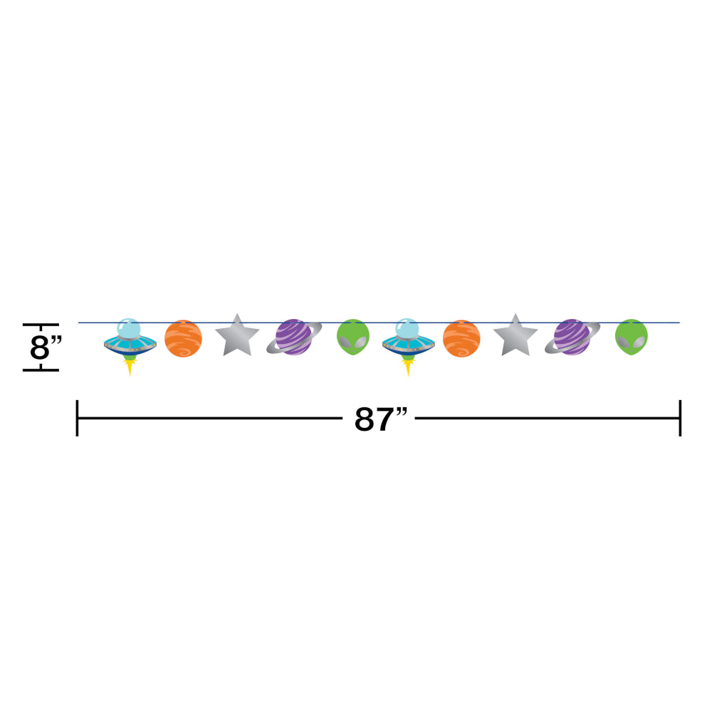 Space Galaxy Alien Shaped Ribbon Banner with Foil Accents – Très Chic ...